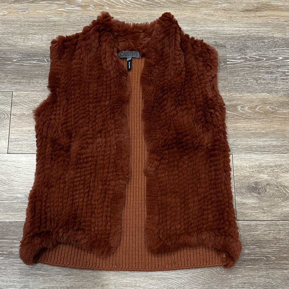 Quinn Ridiculously Awesome Rust Faux Fur Vest